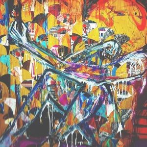 Painting on board.  Prints available